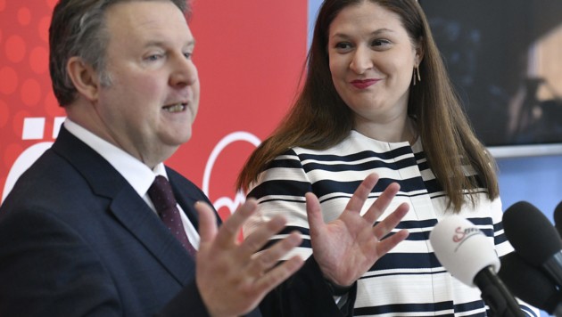 Michael Ludwig und Barbara Novak (Bild: APA/HANS PUNZ)