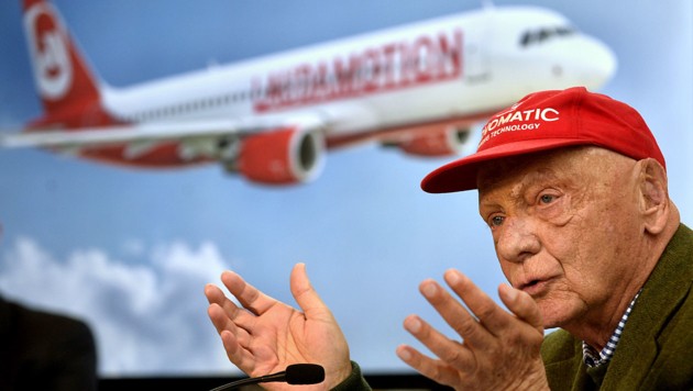 Eigentümer Niki Lauda während der Pressekonferenz am 16. März (Bild: APA/Herbert Pfarrhofer)