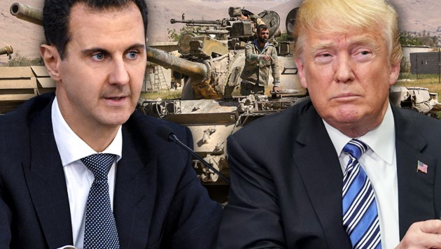 Bashar al-Assad, Donald Trump (Bild: AFP PHOTO/SANA/HO, AFP, krone.at-Grafik)