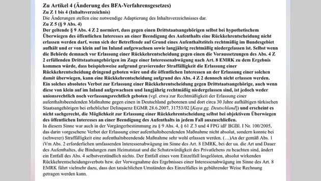 Die Änderung des BFA-Verfassungsgesetzes im Wortlaut (Bild: Krone)