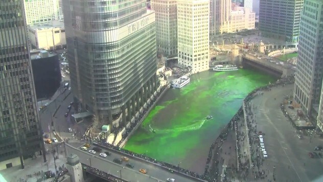 St Patricks Day Video Chicago Färbt Seinen Fluss Wieder Grün Kroneat 7136