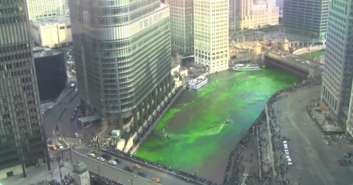 St Patricks Day Video Chicago Färbt Seinen Fluss Wieder Grün Kroneat 3334