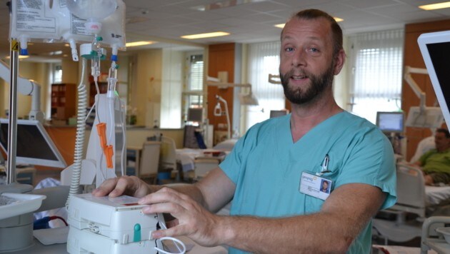 Lebensretter Matthias Baumann ist ehemaliger Rot-Kreuz-Sani und jetzt Krankepfleger im Spital Steyr (Bild: gespag)