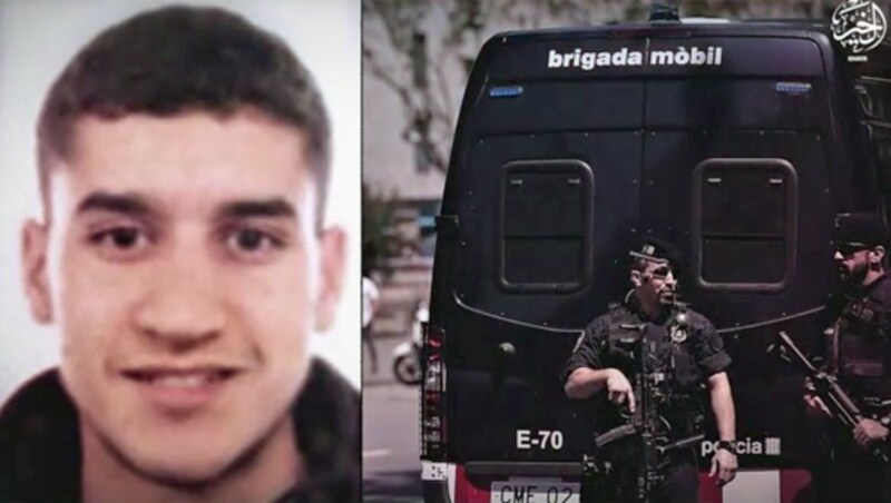 Er lenkte den Transporter auf der La Rambla in die Menge: der Marokkaner Younes Abouyaaqoub (22) (Bild: Screenshot/Telegram)