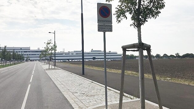 Die Wiener U2-Endstation Seestadt - ein Feld, keine Anrainer, aber Hauptsache Kurzparkzone (Bild: Privat)