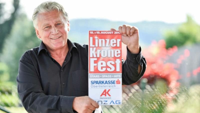 Fendrich läutet am Samstag, 19. August, um 21.35 Uhr das Finale des Linzer "Krone"-Fests 2017 ein! (Bild: Markus Wenzel)