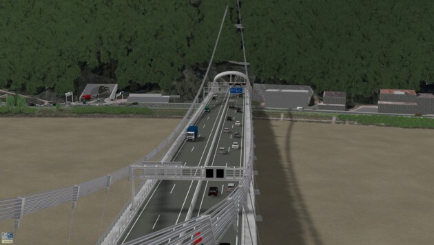 Bereits in vier Jahren könnten die Autos über die Westring-Brücke rollen. (Bild: Asfinag)