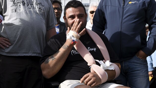 Hassan Zubier wurde bei dem Angriff verletzt, weil er einem Opfer und seiner Freundin helfen wollte. (Bild: AP)
