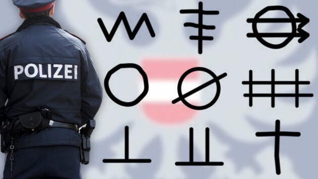 (Bild: Polizei Wien, twitter.com, krone.at-Grafik)