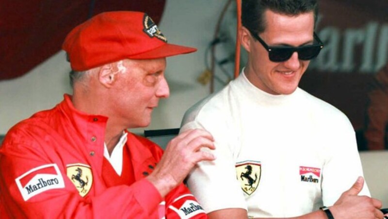 Niki Lauda und Michael Schumacher 1996 in Monaco (Bild: AFP)