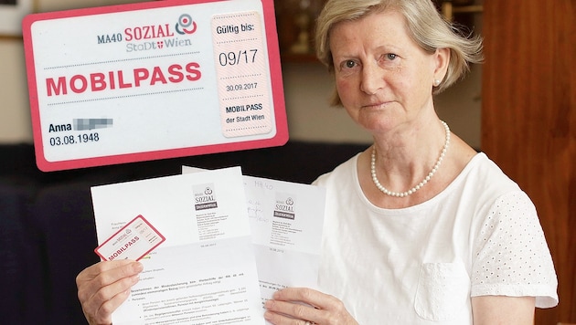 Pensionistin Anna W. verliert heuer den Mobilpass â013 und damit viel Geld. (Bild: Gerhard Bartel, krone.at-Grafik)