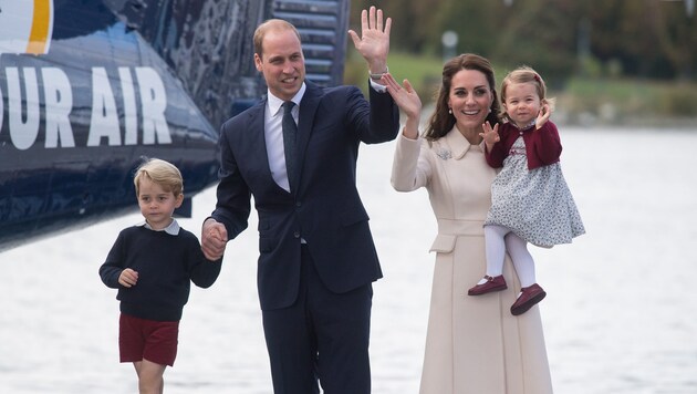 William und Kate mit ihren Kindern George und Charlotte (Bild: www.PPS.at)