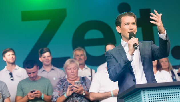 ÖVP-Kanzlerkandidat Sebastian Kurz beim Auftakt seiner Wahlkampftour in Ried im Innkreis. (Bild: APA/EXPA/MICHAEL GRUBER)
