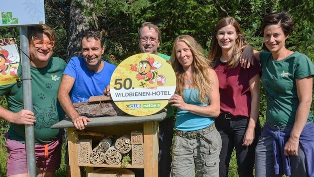 "Wildbienenhotels" ist eine gemeinsame Initiative des Vereins natopia und des Raiffeisen Club Tirol. (Bild: Natopia)