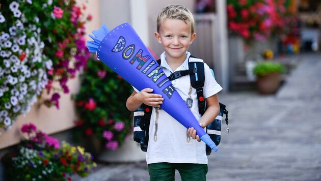 Der sechsjährige Dominik aus Wels ist schon bereit für den Schulstart in einer Woche! (Bild: Markus Wenzel)