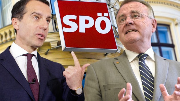 SPÖ-Chef Christian Kern, Burgenlands Landeshauptmann Hans Niessl (Bild: APA, krone.at-Grafik)