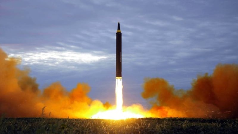 Test einer nordkoreanischen Mittelstreckenrakete (Bild: AFP)