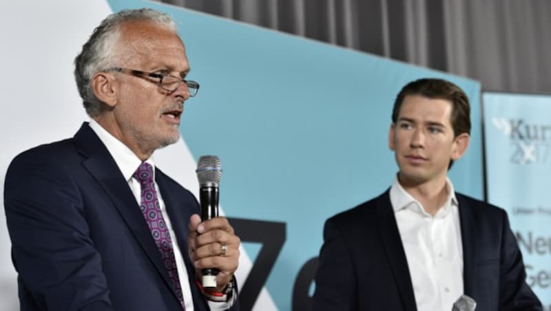 Ex-Rechnungshofpräsident Josef Moser bei der Präsentation des türkisen Wahlprogramms (Bild: APA/HANS PUNZ)