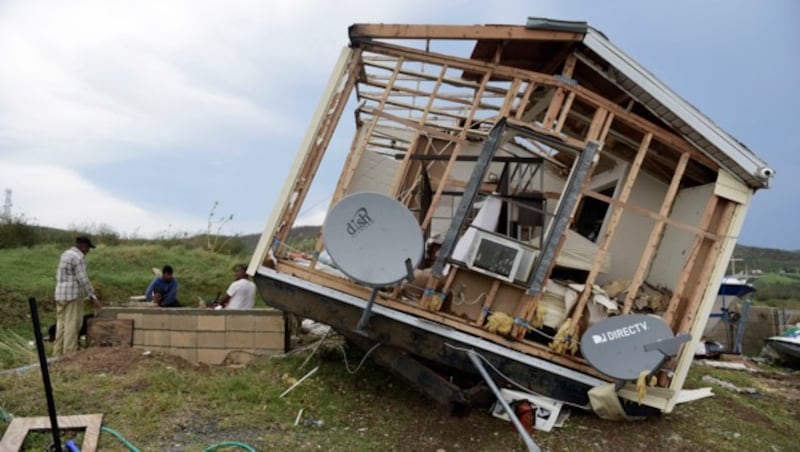 Ein zerstörtes Haus in Puerto Rico (Bild: AP)