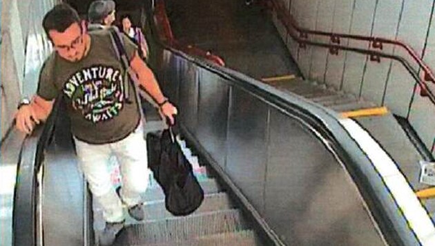 Der Verdächtige flüchtete mit der Tasche aus der U-Bahn-Station Praterstern. (Bild: BPD Wien)