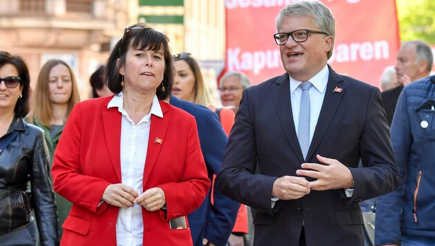 SPÖ-Chefin Birgit Gerstorfer mit dem Linzer SPÖ-Bürgermeister Klaus Luger. (Bild: © Harald Dostal / 2017)