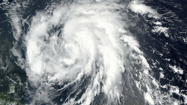 Eine Satellitenaufnahme des Hurrikans "Maria" (Bild: NASA/LANCE Rapid Response MODIS)
