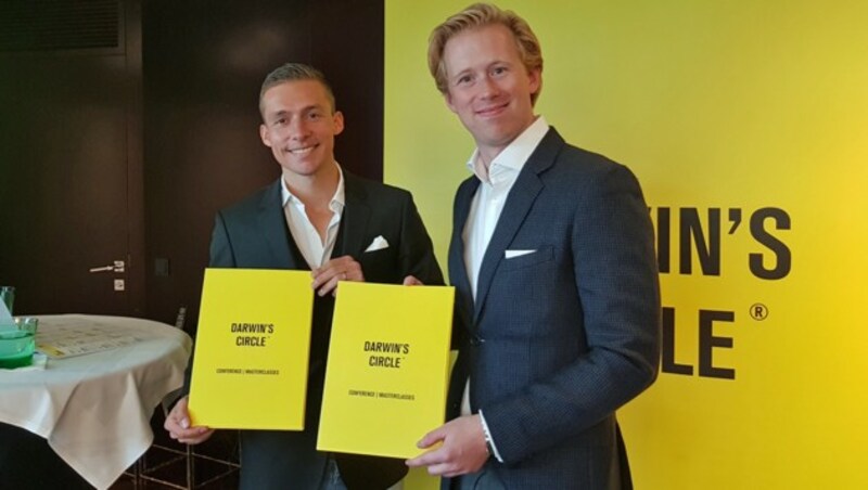 Johannes Müller und Nikolaus Pelinka organisieren die Darwin's Circle-Konferenz in Wien. (Bild: Dominik Erlinger)