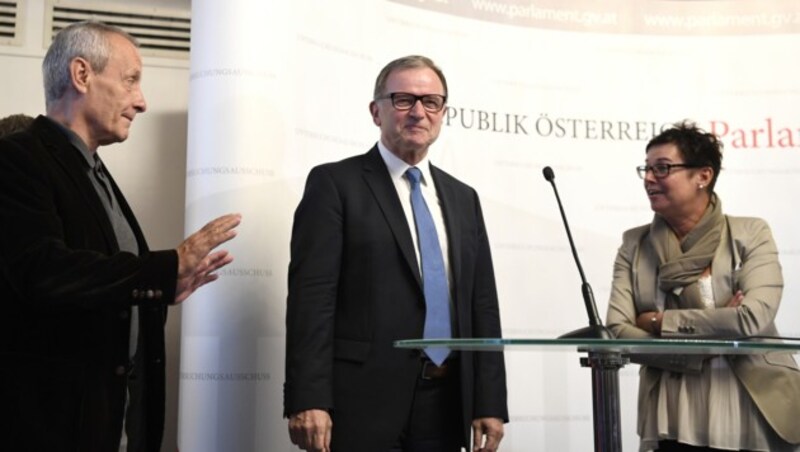 Peter Pilz mit Karlheinz Kopf und Gabriele Tamandl (beide ÖVP) (Bild: APA/ROBERT JAEGER)