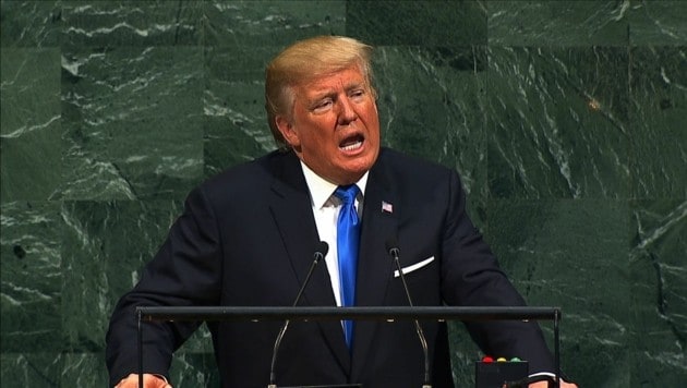 Donald Trump bei der UNO-Vollversammlung im vergangenen Jahr. (Bild: AFP)