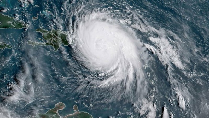 Hurrikan "Maria" auf einem am 20. September gemachten Satellitenbild (Bild: NOAA/RAMMB/Jose Romero)