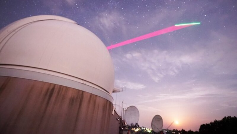 Die Bodenstation am Observatorium Lustbühel in Graz (Bild: ÖAW/Johannes Handsteiner)