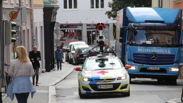 Dieses Kamera-Auto fotografiert Graz für Google Street View. (Bild: Jürgen Radspieler)