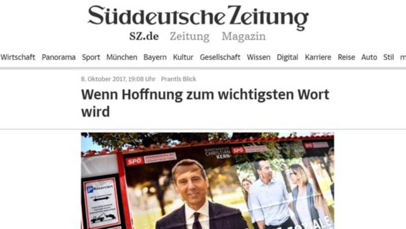 (Bild: sueddeutsche.de, krone.at-Grafik)