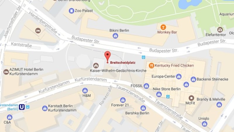 Der Tatort am Berliner Breitscheidplatz (Bild: Google Maps)