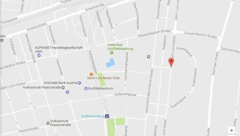 Der Überfall ereignete sich nahe der Großfeldsiedlung im 21. Bezirk. (Bild: Googlemaps.com)