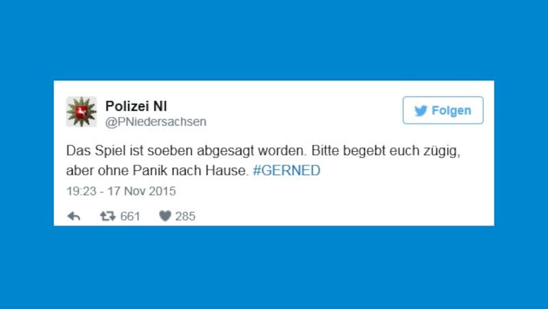 Das twitterte die Polizei Niedersachsen (Bild: twitter.com)