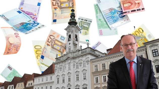 Steyr-Bürgermeister Gerald Hackl sieht keinen Bedarf zum Sparen bei Politik-Gehältern. (Bild: Horst Einöder, Foto Kerschi, Stock.adobe.com)
