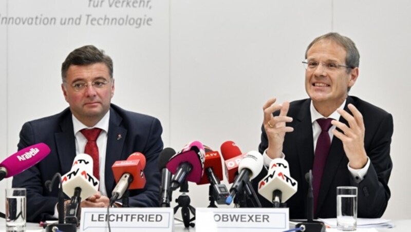 Verkehrsminister Leichtfried (links) und Europarechtler Obwexer (Bild: APA/Hans Punz)