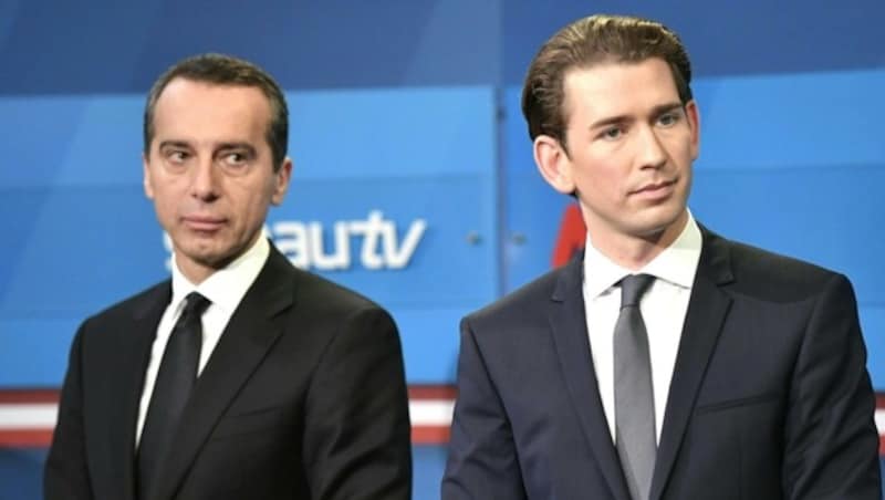 Christian Kern und Sebastian Kurz (Bild: APA/HANS KLAUS TECHT)