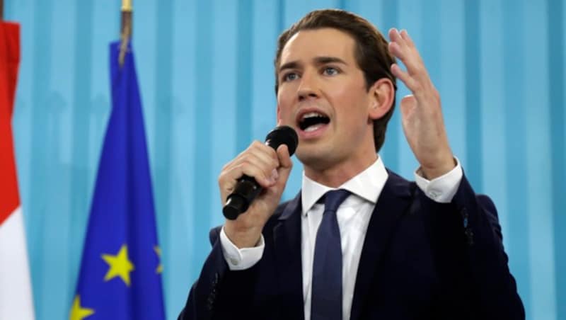 Sebastian Kurz bei der Nationalratswahl 2017 (Bild: AP)