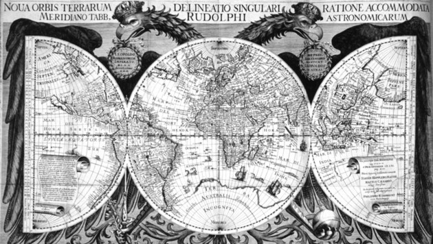 Ein dreister Dieb stahl in Tirol die Kepler-Weltkarte aus dem Jahr 1627. (Bild: photolib.noaa.gov)