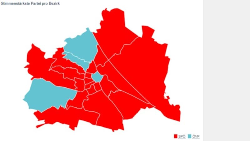 Wien, vorläufiges Endergebnis inklusive Wahlkarten (Bild: wahl17.bmi.gv.at)