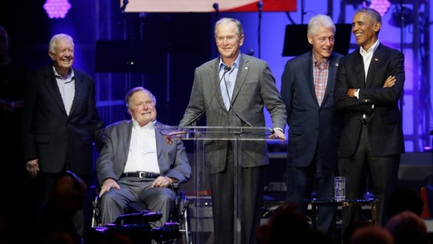 Jimmy Carter, George Bush sen., George W. Bush, Bill Clinton und Barack Obama (v.l.n.r.) (Bild: Associated Press)