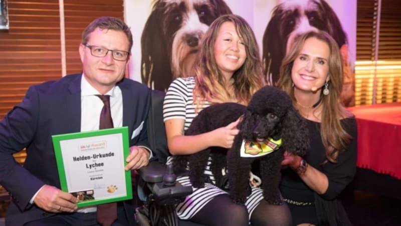 Hermann K. Aigner (Fressnapf), Laura & Lychee, Maggie Entenfellner. (Bild: Anna Rauchenberger)