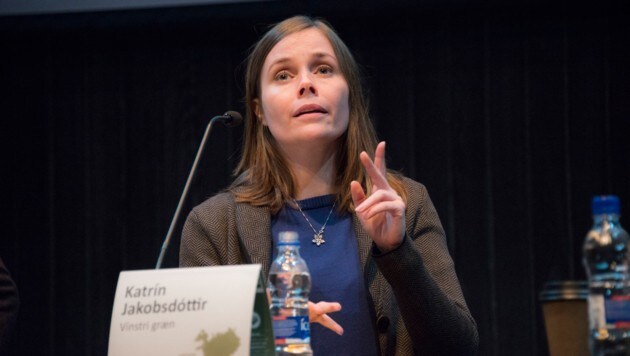 Katrin Jakobsdottir, Chefin der Links-Grün-Bewegung in Island (Bild: AFP)