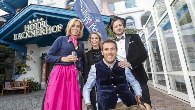 Anita Gerhardter, Wolfgang Illek, Forscher Gregoire Courtine mit Frau Jacqueline. (Bild: Markus Tschepp)