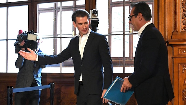 ÖVP-Chef Sebastian Kurz und FPÖ-Obmann Heinz-Christian Strache (Bild: APA/HELMUT FOHRINGER)
