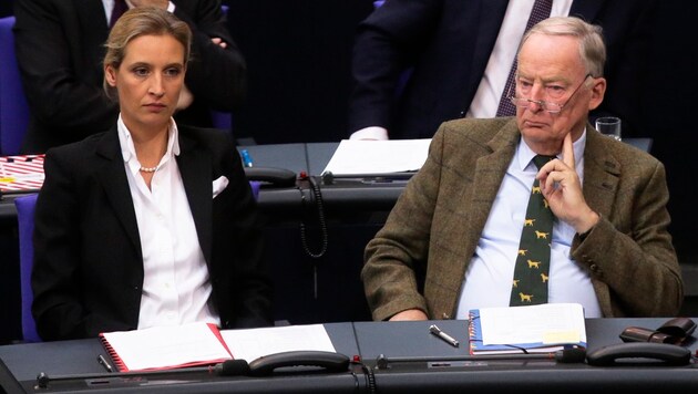 Alice Weidel und Alexander Gauland im deutschen Bundestag (Bild: AP)