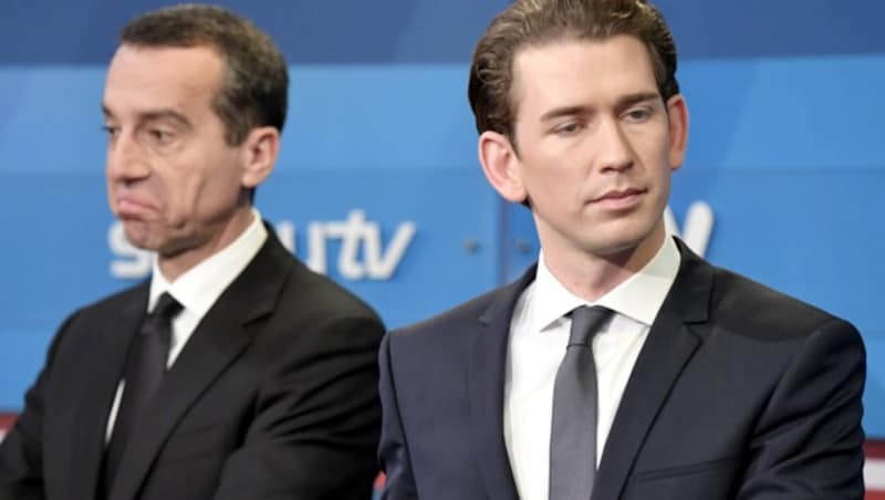 Christian Kern und Sebastian Kurz (Bild: APA/HANS KLAUS TECHT)