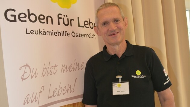Walter Brenner von der Leukämie-Hilfe hofft nicht nur auf Stammzellen-, sondern auch auf Geldspender (Bild: Johann Haginger)